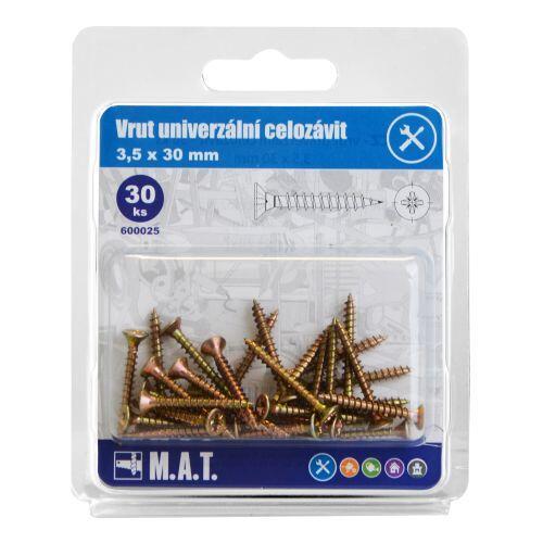 Mat Vrut un.celozávit 3,5x 30mm ZZ (30ks)