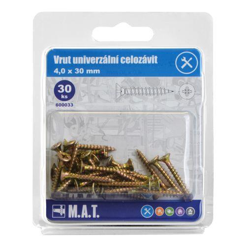 Mat Vrut un.celozávit 4,0x 30mm ZZ (30ks)