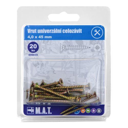 Mat Vrut un.celozávit 4,0x 45mm ZZ (20ks)