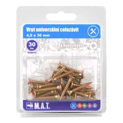 Mat Vrut un.celozávit 4,5x 30mm ZZ (30ks)