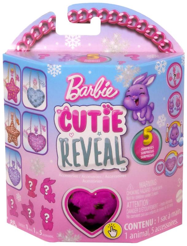 Mattel BRB PLYŠ Kabelka Barbie Cutie Reveal 5 překvapení 5 druhů