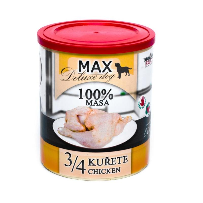 MAX Deluxe Dog 3/4 kuřete, konzerva 800 g