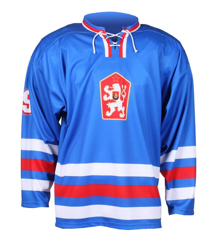 Merco hokejový dres ČSSR 1976 replika modrá - bez potisku