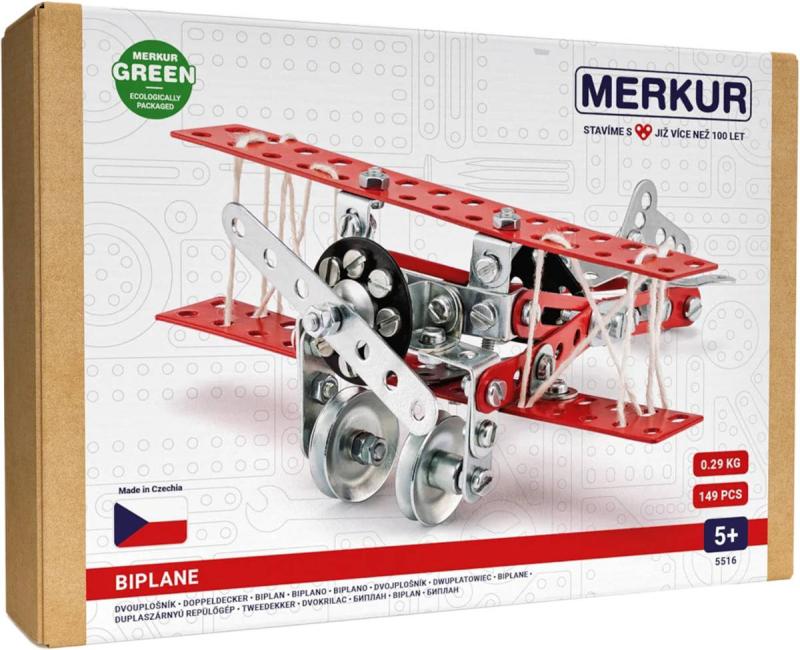 Merkur 051 Letadlo Dvouplošník 149 dílků KOVOVÁ (stavebnice)