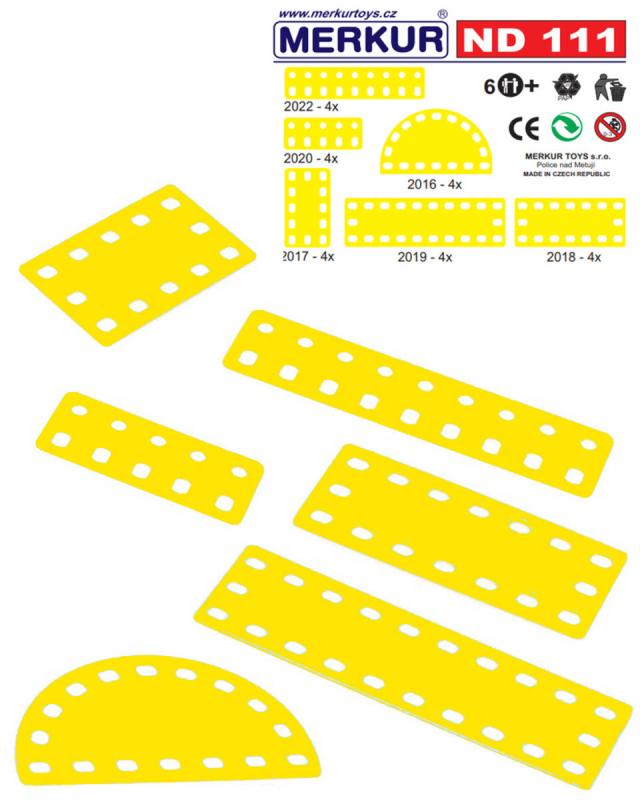 Merkur ND111 Desky malé plastové set 24ks náhradní díl KOVOVÁ (stavebnice)