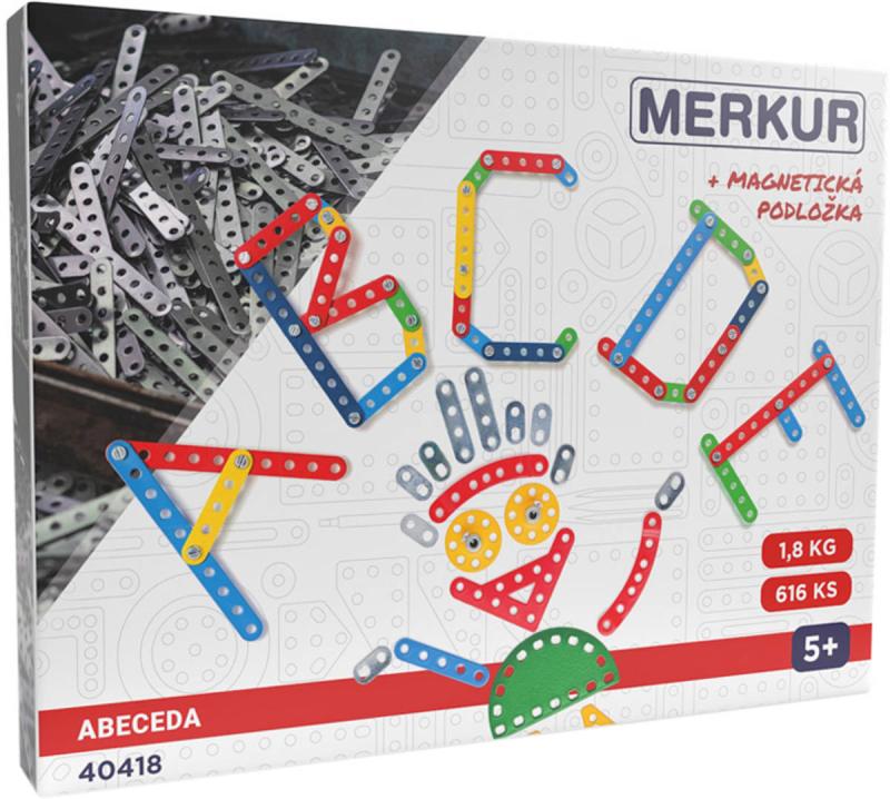 Merkur Stavebnice Abeceda 616 dílků KOVOVÁ (stavebnice)