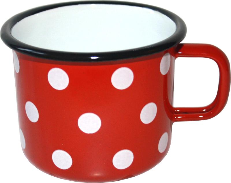 Metalac Hrnek smalt pr.7cm 0,25l PUNTÍK ČRV