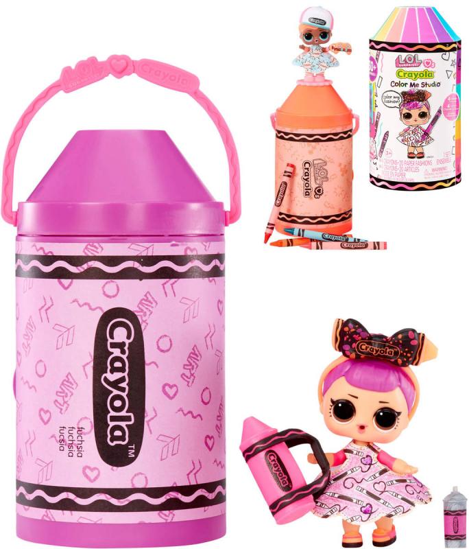 MGA L.O.L. Surprise! Loves Crayola návrhářský set panenka s pastelkami s překvapením