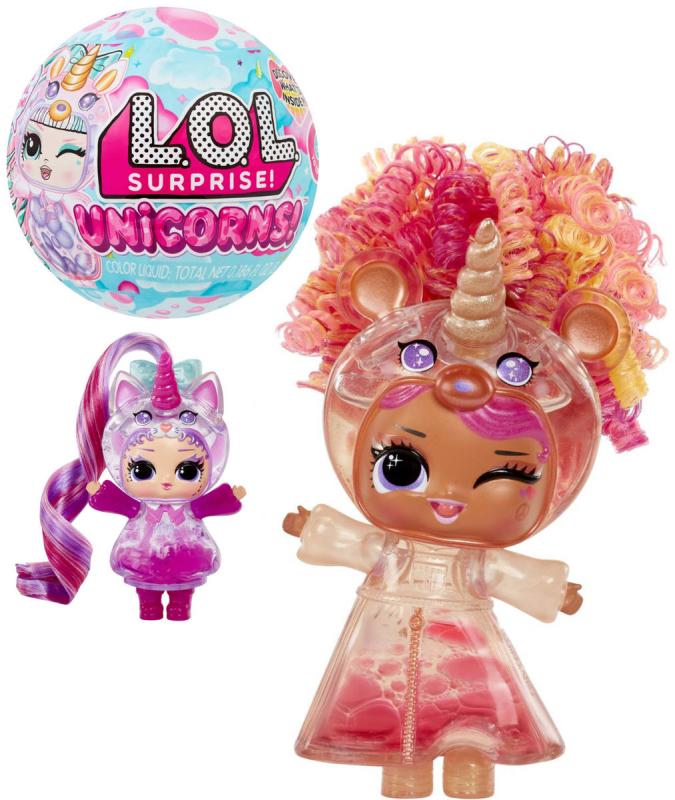 MGA L.O.L. Surprise! Panenka průhledná lávová jednorožec 6 druhů v kouli