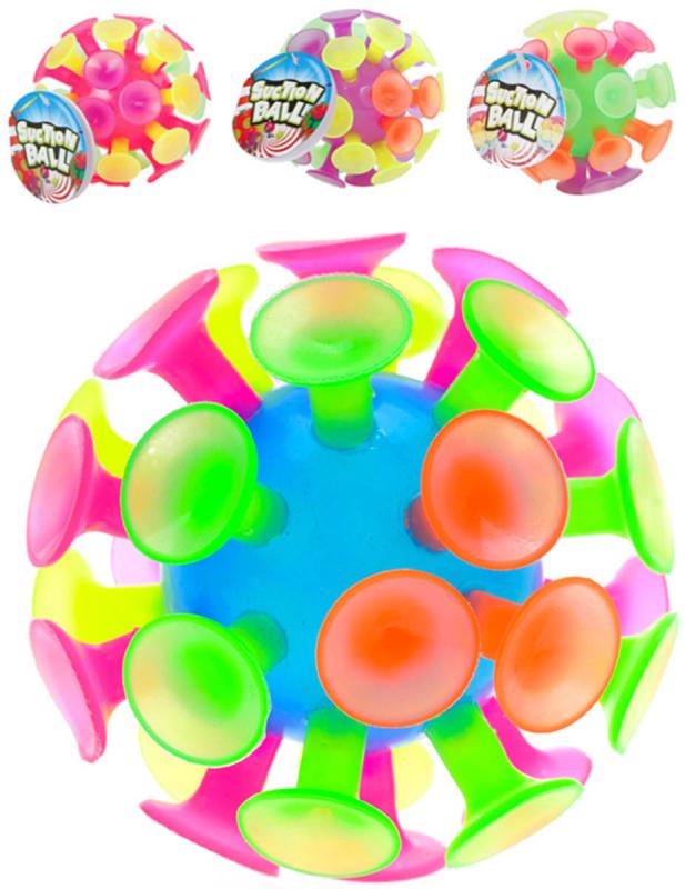 Míček s přísavkami měkký balónek 4 barvy plast
