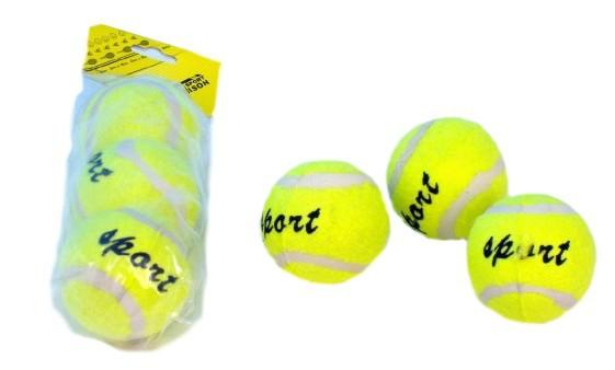 Míčky na tenis žluté Sport 6cm set 3ks tenisáky sáček