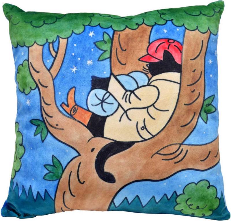 Moravská ústředna Polštář Kocour Mikeš na stromě 30x30cm PLYŠ