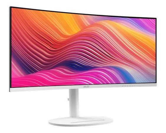 MSI monitor Modern MD342CQPW, 34[34] VA zakřivený /3440x1440 (UWQHD)/120Hz/1ms/2 x HDMI/DP/USB-A,B,C/Výšk.nast/Pivot/Bílá