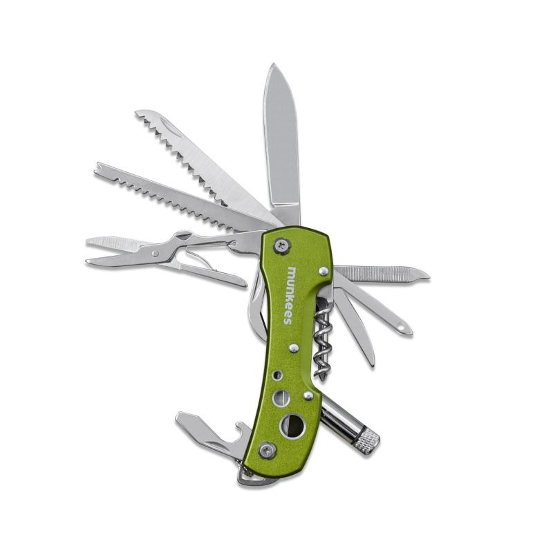 Munkees LED knife - green vreckový nôž