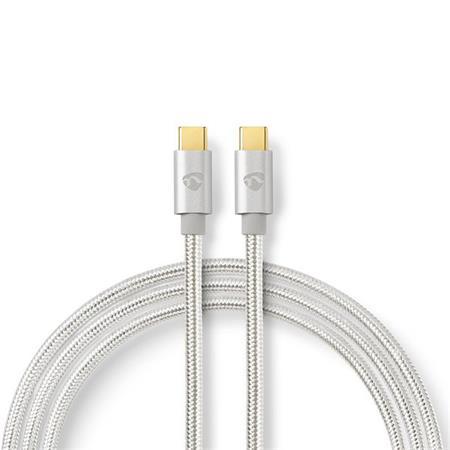 Nedis CCTB60800AL20 - USB 2.0 kabel | USB-C™ Zástrčka | USB-C™ Zástrčka | 480 Mbps | 2.00 m | Stříbrná