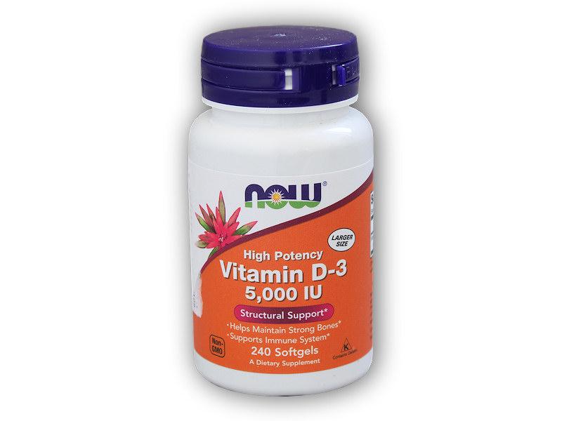 NOW Foods Vitamín D3 5000IU 240 softgel kapsúl