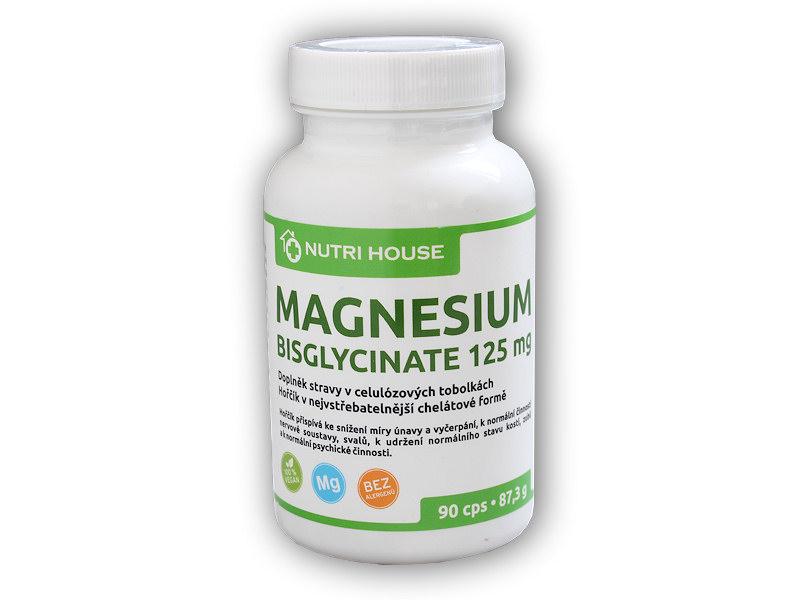 Levně Nutri House Magnesium Bisglycinate 125mg 90cps