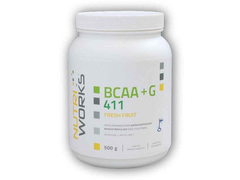 Levně Nutri Works BCAA + Glutamin 4:1:1 500g - Fresh fruit