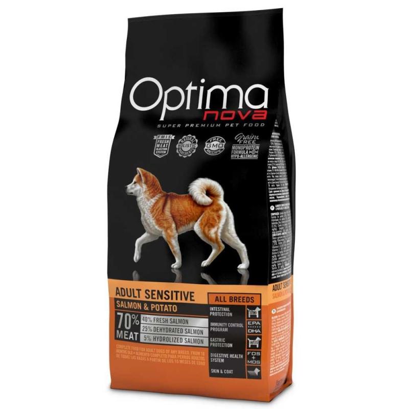 OPTIMAnova Dog Adult Sensitive Salmon Potato GF 12 kg