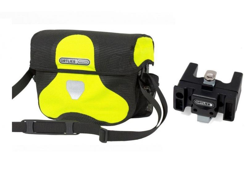 ORTLIEB Ultimate 6M HighVisibility - reflexní řídítková brašna + Mounting Set se zámkem