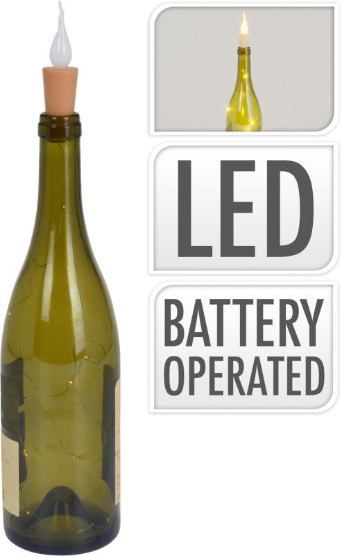 Osvětlení do láhve ZÁTKA 8LED blikající plamínek