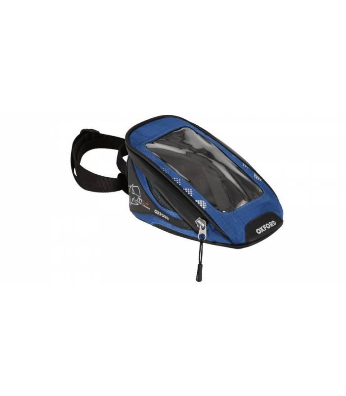 Levně Oxford Tankbag na motocykl M1R Micro, (černý/modrý, objem 1 l)