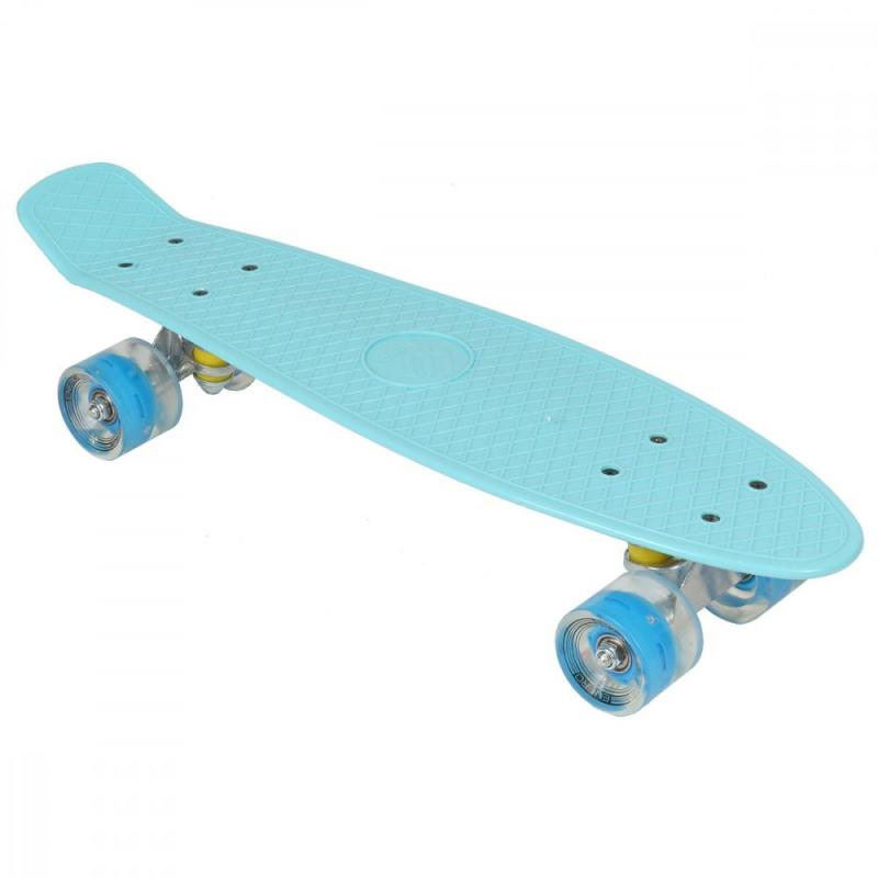 Pennyboard Enero 56 cm s LED kolečky Blue King