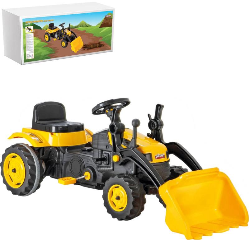 PILSAN Traktor auto šlapací žlutý 125×51×51cm buldozer s přední lžící