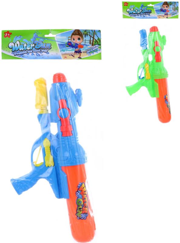 Pistole vodní 43cm se zásobníkem s pumpováním na vodu 2 barvy