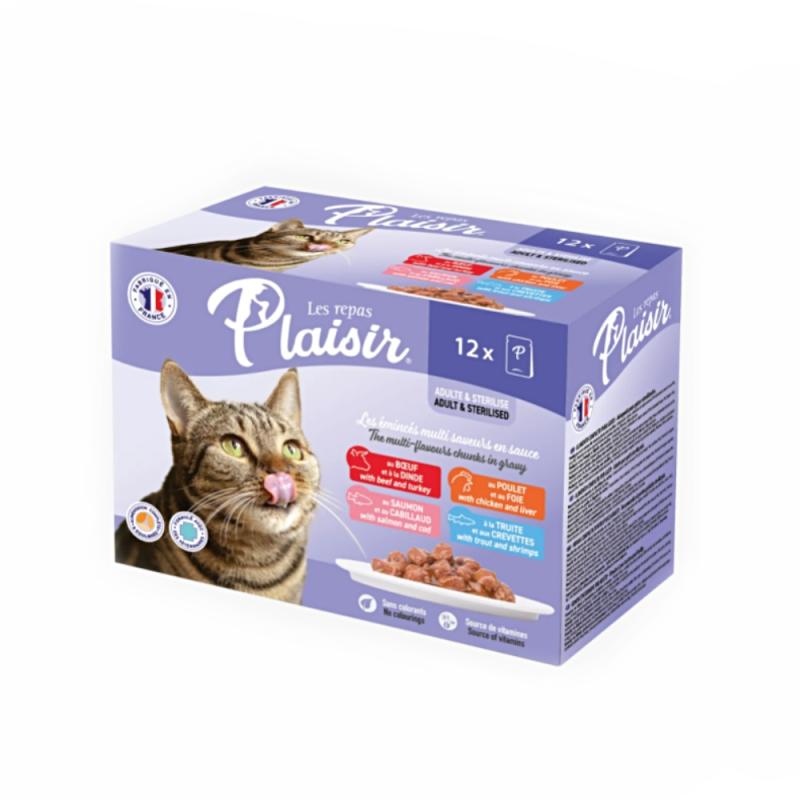 Plaisir Cat Multipack, kapsičky 100 g (12 ks)
