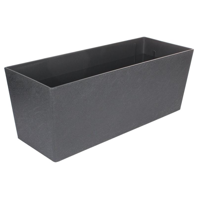 Plastkon Florence Stone dekorativní truhlík 50 cm antracitová