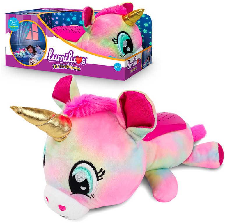 PLYŠ Baby jednorožec Lumiluvs projektor na baterie Světlo 2v1 (plyšová hračka)