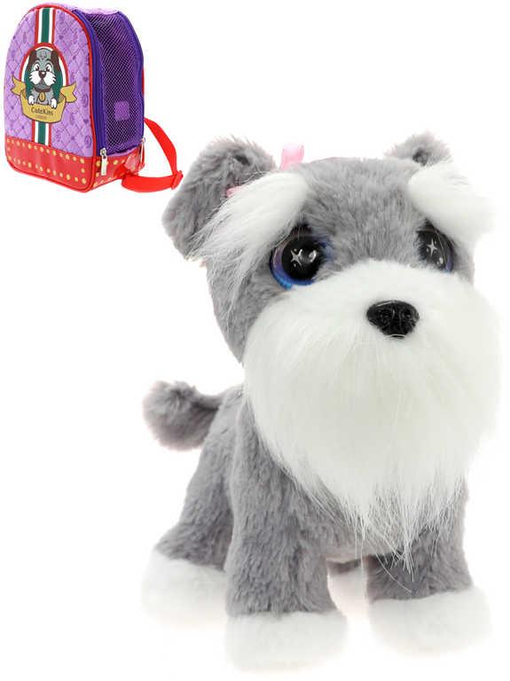 PLYŠ Cutekins set batůžek s pejskem kníračem (plyšová hračka)