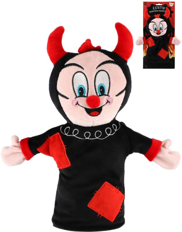 PLYŠ Maňásek na ruku baby čertík 30cm (plyšová hračka)