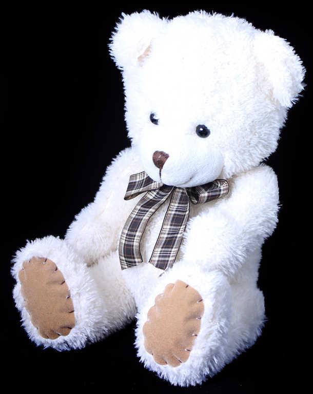 PLYŠ Medvěd s mašličkou 27cm (plyšová hračka)