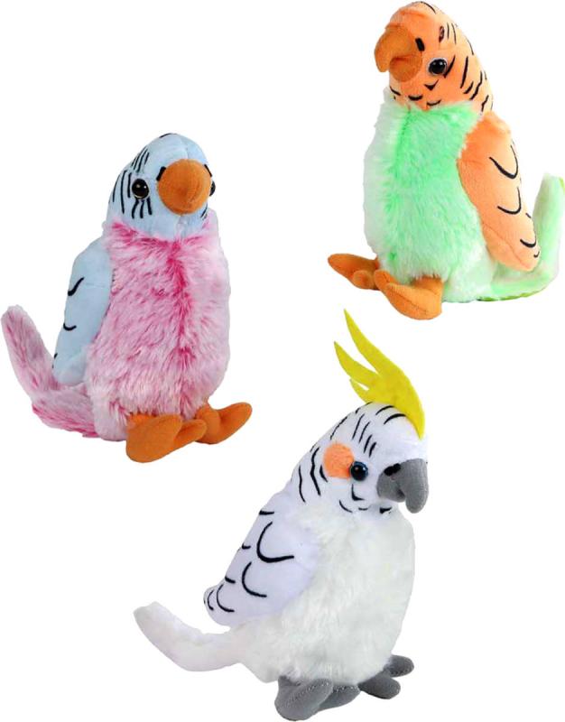 PLYŠ Pták papoušek 20cm 3 druhy (plyšová hračka)