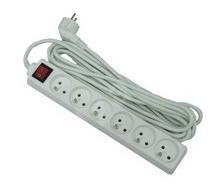 PremiumCord prodlužovací přívod 230V 2m 6 zásuvek+vypínač