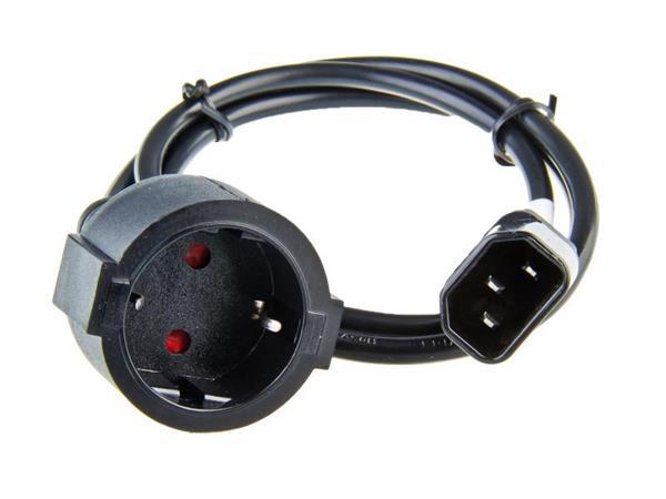 AVACOM Síťový kabel pro výstup UPS - redukce PC konektor (IEC C14) na zásuvku schuko 1m