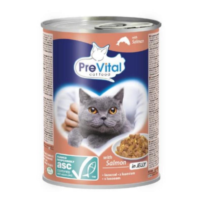PreVital kočka s lososem v želé, kousky 415 g (bal. 12 ks)