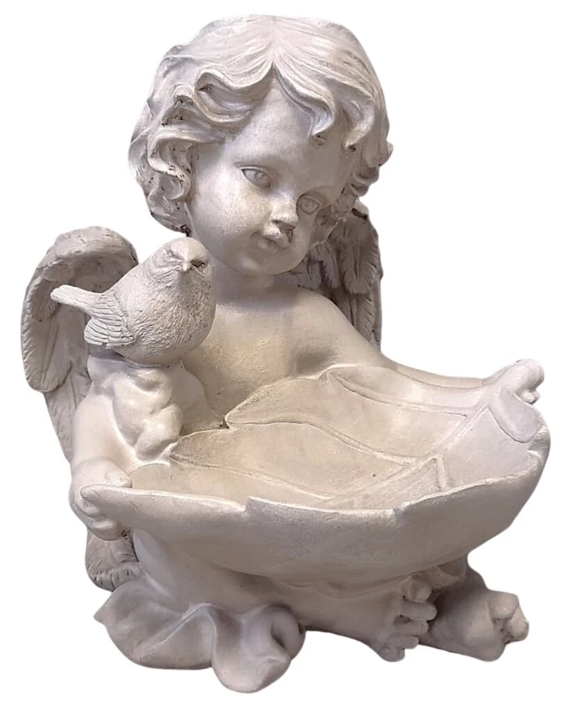 Prodex Anděl s listem a ptáčkem velký 25 x 21 cm