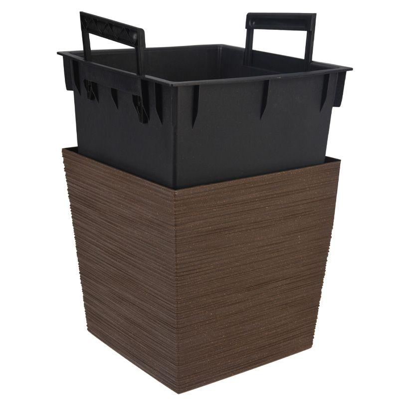 Progarden Květináč s obalem hnědá 24 cm černá