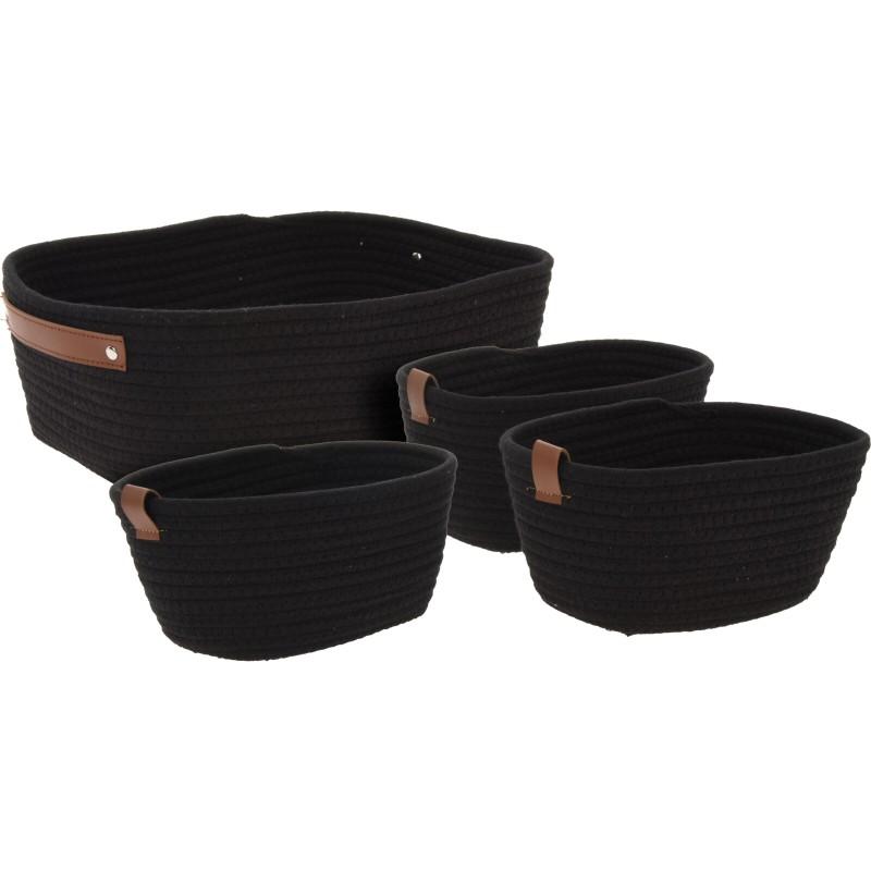 Progarden Sada úložných košíků 4 ks černá