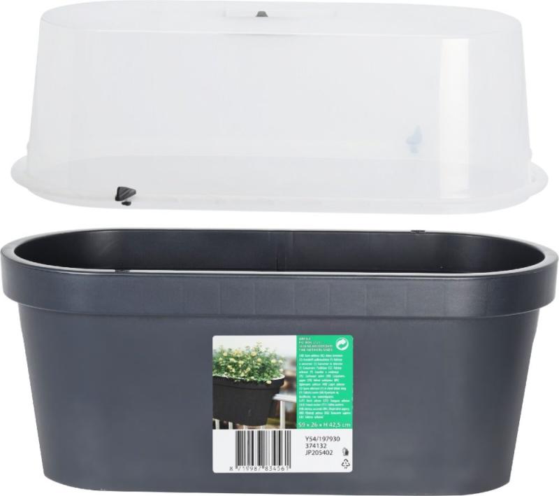 Progarden Truhlík na zábradlí s poklopem 60 cm