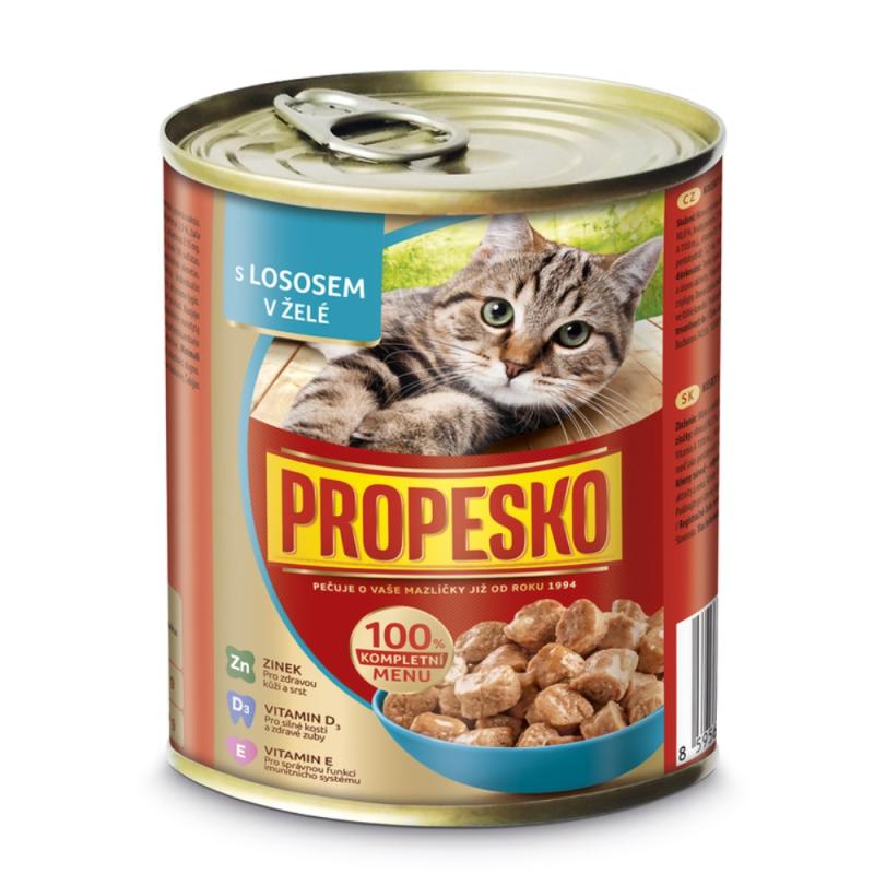 PROPESKO Cat losos v želé, kousky 830 g (bal. 6 ks)