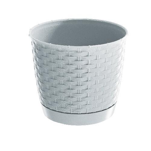 Prosperplast Květináč RATOLLA ROUND 16,5 v.14,2cm,2l,BÍ (S449) s miskou