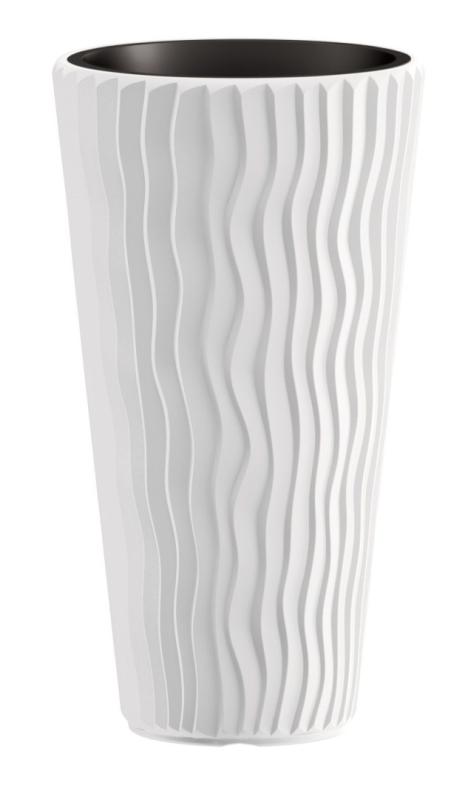 Prosperplast Květináč SANDY SLIM bílý 34,9 cm