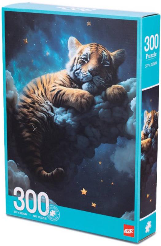Puzzle spící tygřík 25x38cm 300 dílků skládačka v krabici