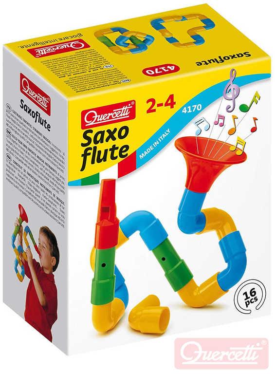 Quercetti Saxoflute výroba hudebních nástrojů stavebnice set 16 dílků v krabici