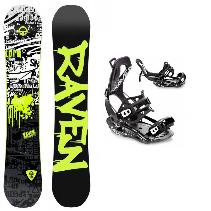 Levně Raven Core Black snowboard + Raven FT360 black vázání - 166 cm Wide + L (EU 41-44) - černé