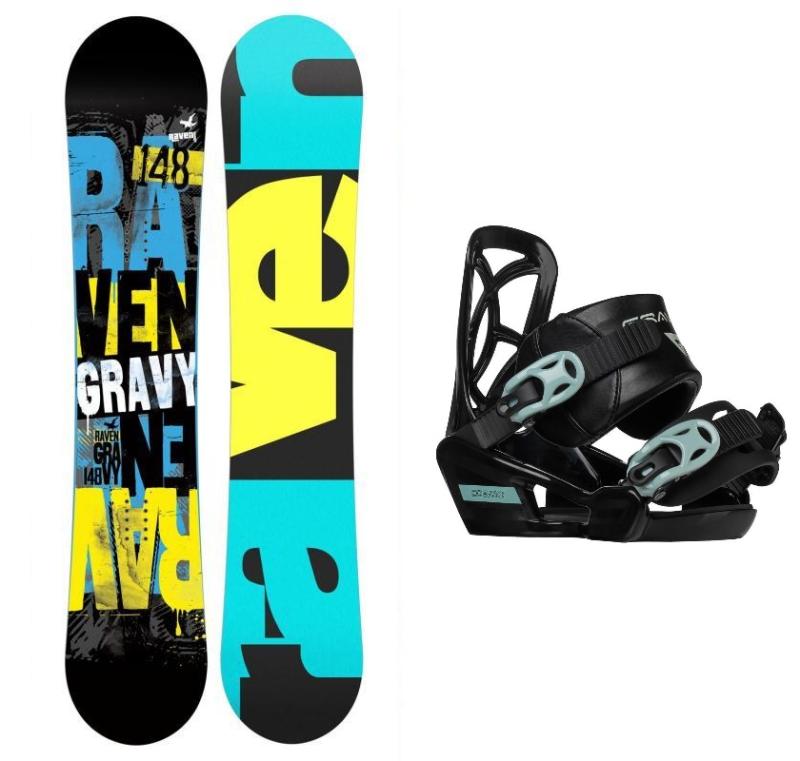 Levně Raven Gravy junior mini dětský snowboard + Gravity Cosmo vázání - 115 cm + XS (EU 28-31)